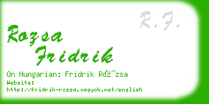 rozsa fridrik business card